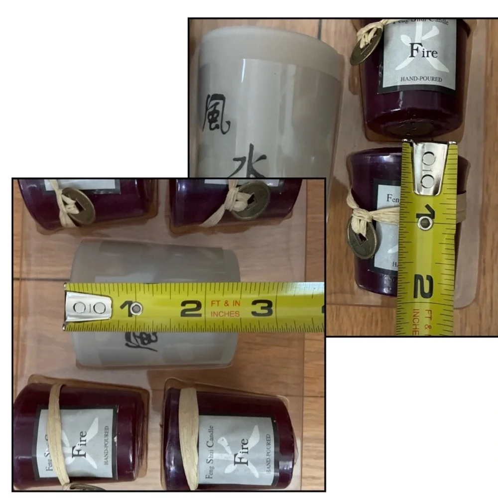 Feng Shui Candle Set, color Wine, Hand Poured.
